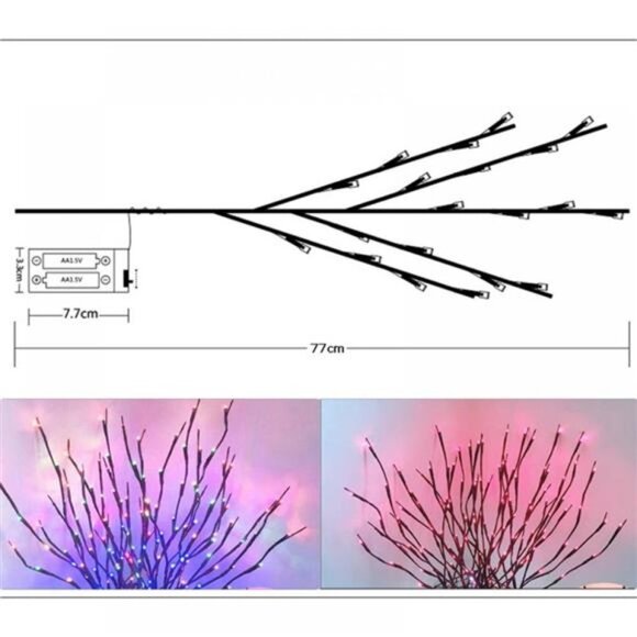 Branch Lights 30" 20LED Lighted Branches Battery Operated Warm White - Picture 7 of 10